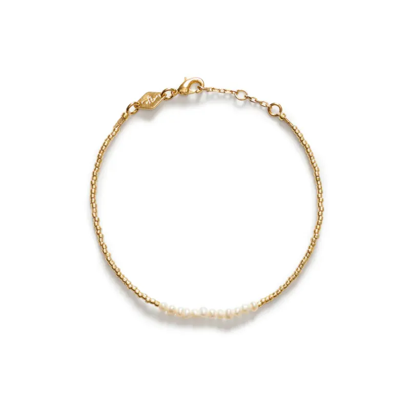 Slim Pearly Bracelet Gold 