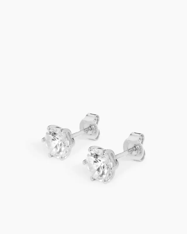 Studs Earrings 8 mm Silver 