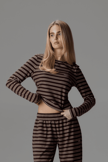 Hovedbilde Palmer Soft Stripe Top Brown/Creme 