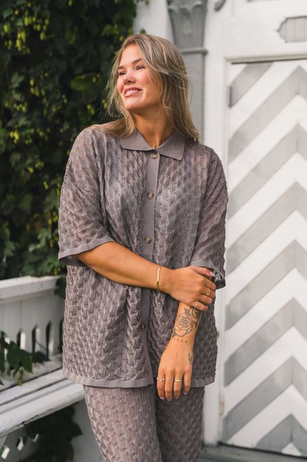 Hovedbilde Moa Oversized Knitted Shirt Taupe 