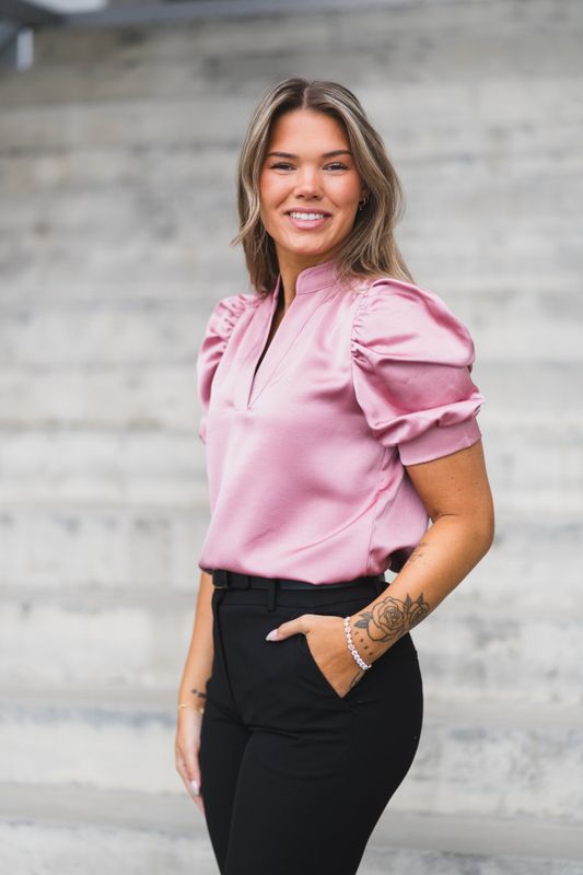 Roella Heavy Sateen Blouse Evening Rose