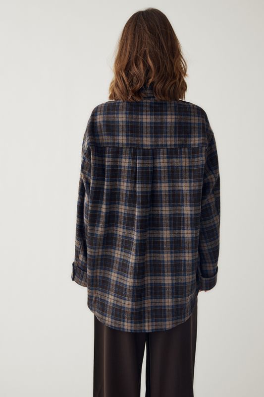 Marlon Shirt Brown Blue Check 