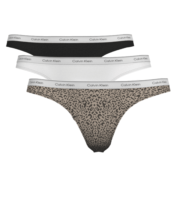 Hovedbilde Thong 3PK Black/Classic White/Animal Mirror 
