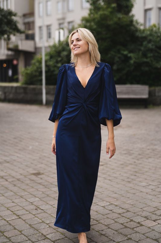 Thea 3/4 Long Dress Evening Blue 
