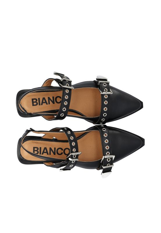 Victoria Slingback Buckle Smooth Leather Black 