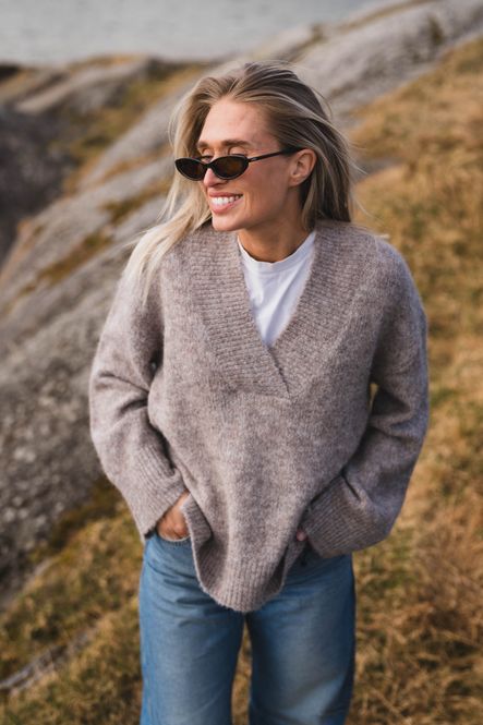 Hovedbilde Melli Fluffy Knit Blouse Beige Melange 
