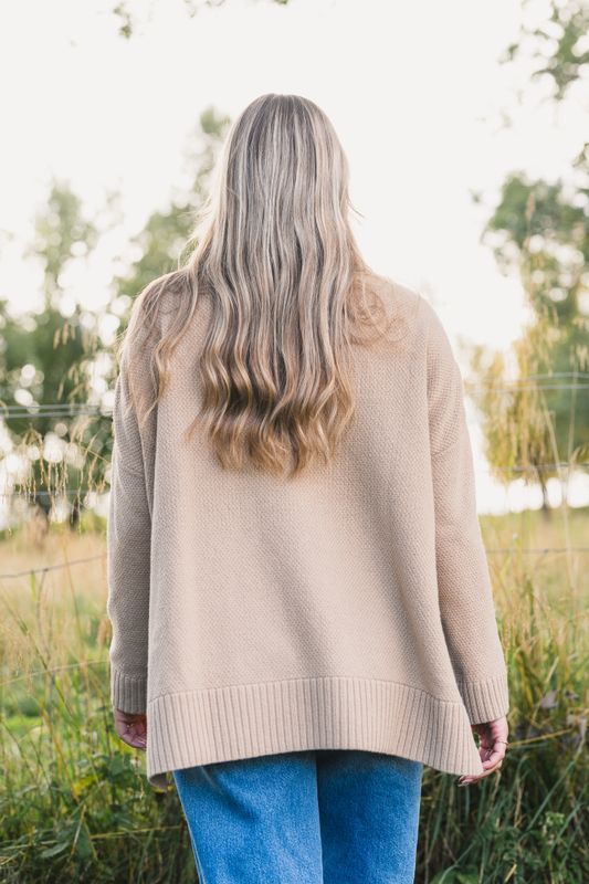 Burne Knitted Cape Pale Camel 