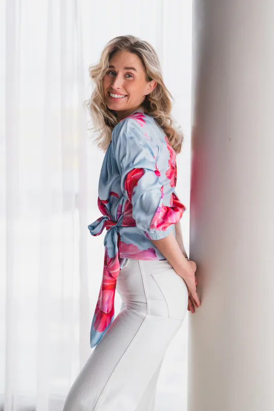 Elena Blouse Fuchsia Maxi Flower 