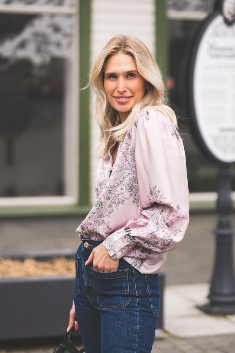 Massima Paisley Border Blouse Rose 