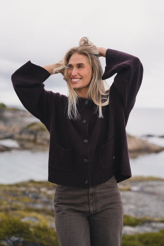 Julia Wide Cardigan Burgundy 