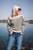 Bilde av Linne Pullover French Oak Stripe