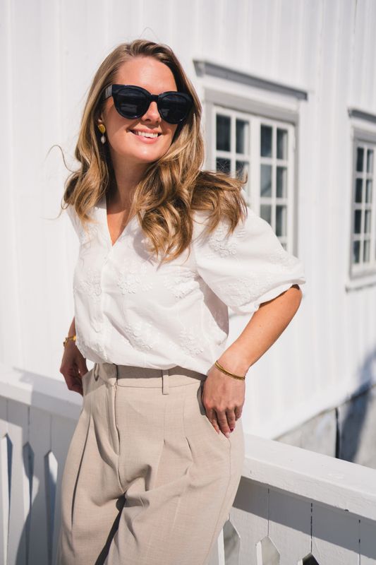 Camilla 2/4 Shirt EMB Bright White