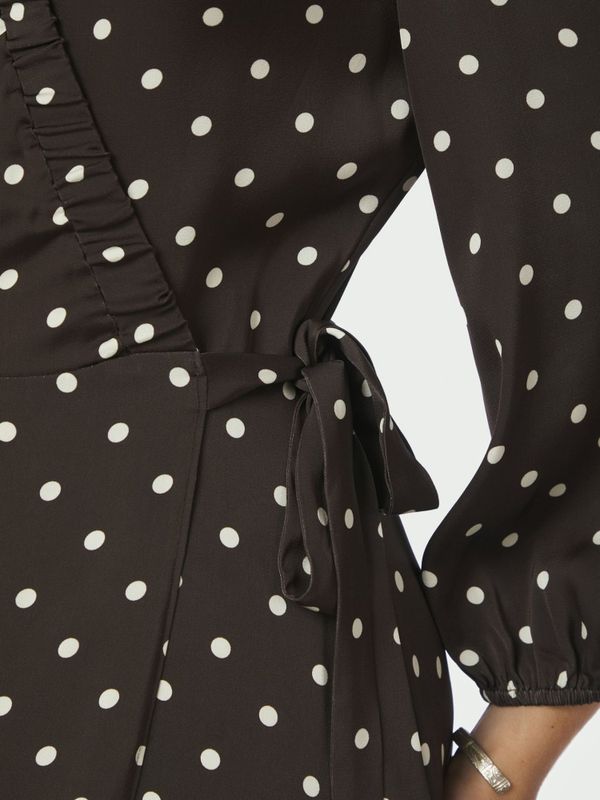 Malinga Dot Dress Dark Brown 