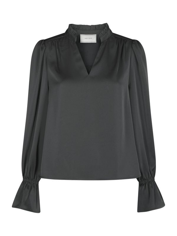 Amara Drapy Satin Blouse Antracit