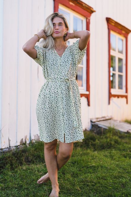 Hovedbilde Astrid 2/4 V Shirt Dress Eng Ivy Flower 
