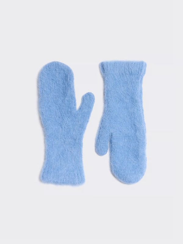 Tine Fluffy Mittens Light Blue 