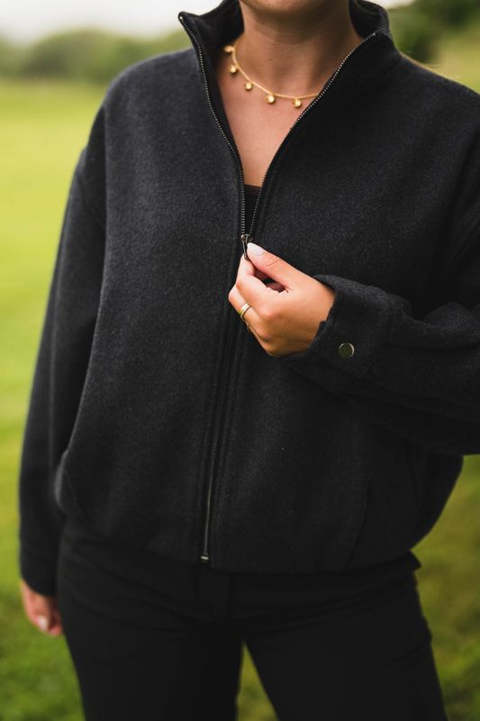 Florine Wool Bomber Jacket Antracit