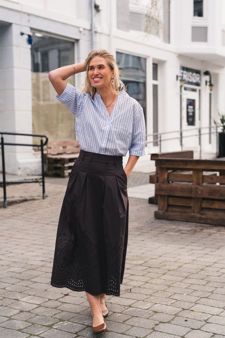 Hovedbilde Poppy Pleat Scallop Skirt Dark Brown 