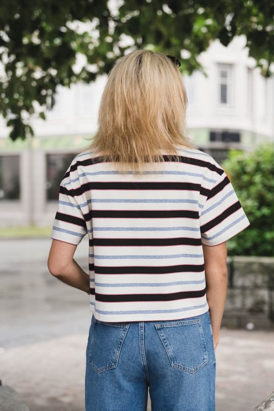 Vennera Triple Stripe Polo Tee Grey 