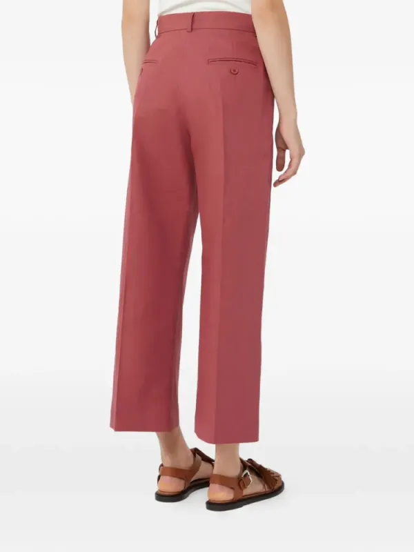 Kdzircone Cotton And Linen Canvas Trousers Cherry  
