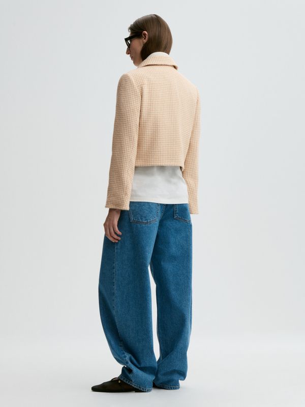 Annie Boucle Blazer Beige Houndstooth 