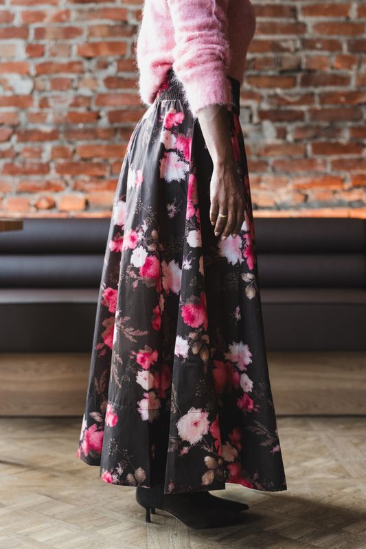 Taffeta Maxi Skirt Soft Bloom 