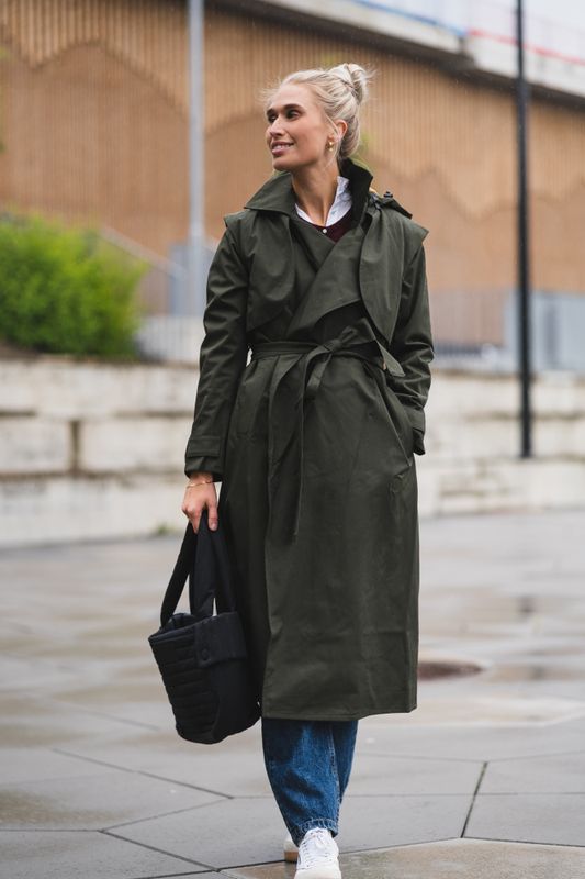 Regndråpe Trench Coat Rosin Dark Green 
