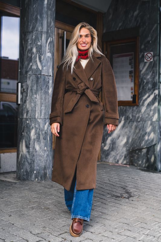 Double Breasted Coat Brown 