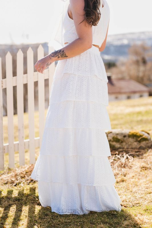 Morris Emb Skirt Offwhite 