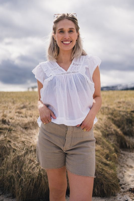 Jayla S Voile Top White 