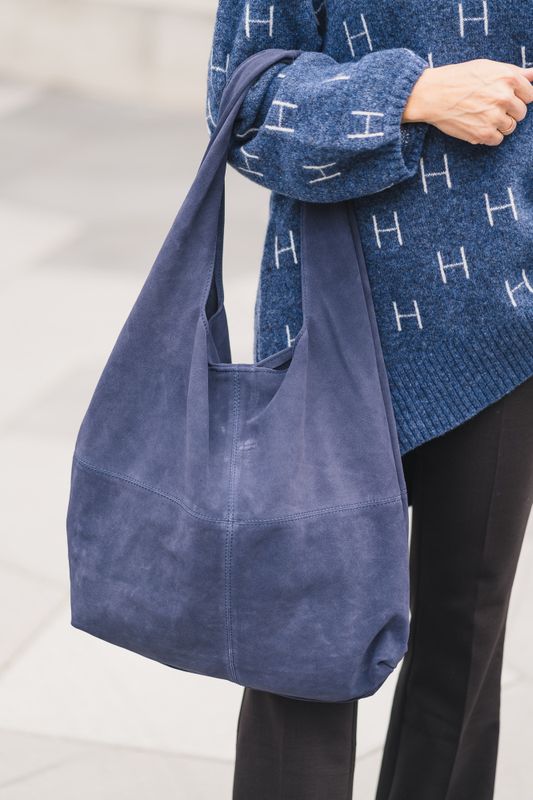 Suede Dalliea Bag Dark Blue 