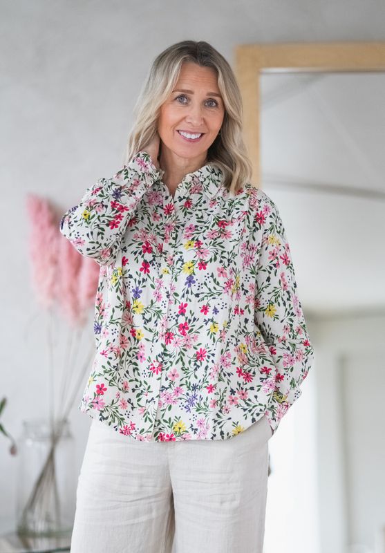 Elvera Shirt Multi Flower Print