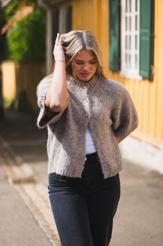 Benuta Fluffy Knit Cardigan Beige Melange 
