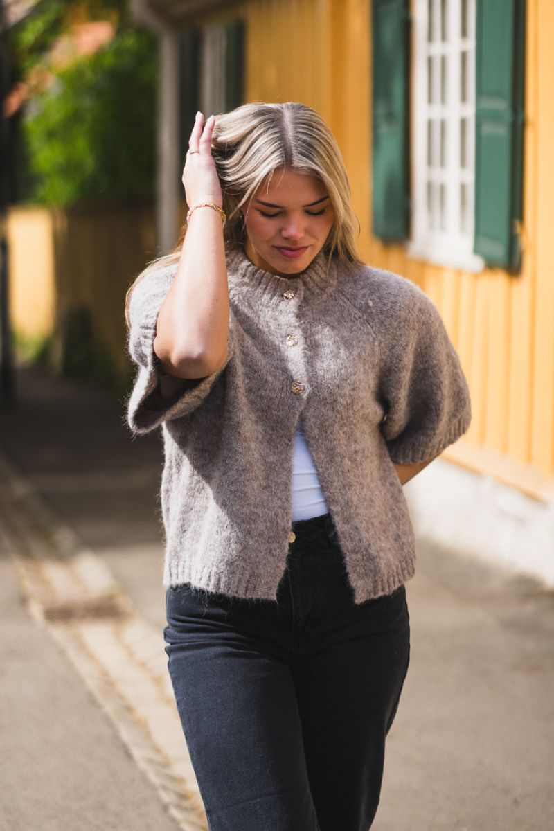 Benuta Fluffy Knit Cardigan Beige Melange 