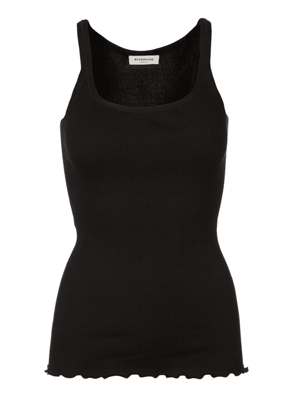 Belle Silk Top W/Elastic Band Black 