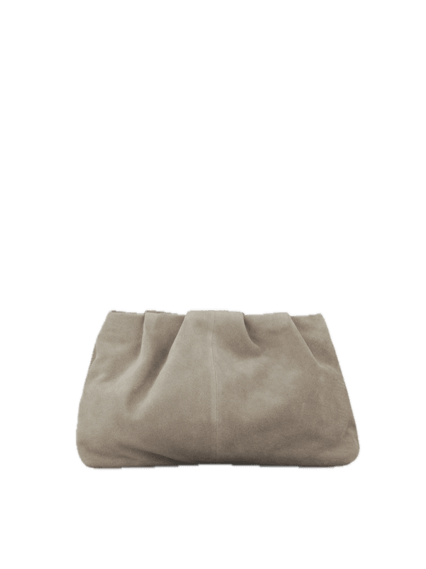 Suede Clutch Bag Porpoise Gray 