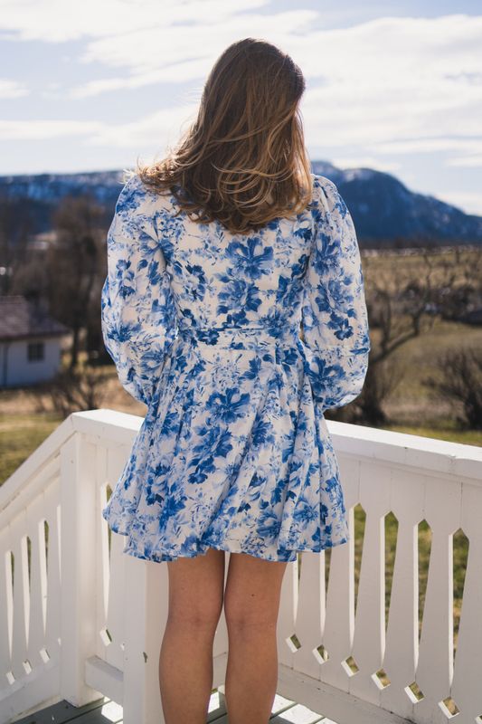 Marise Print Dress Light Blue 