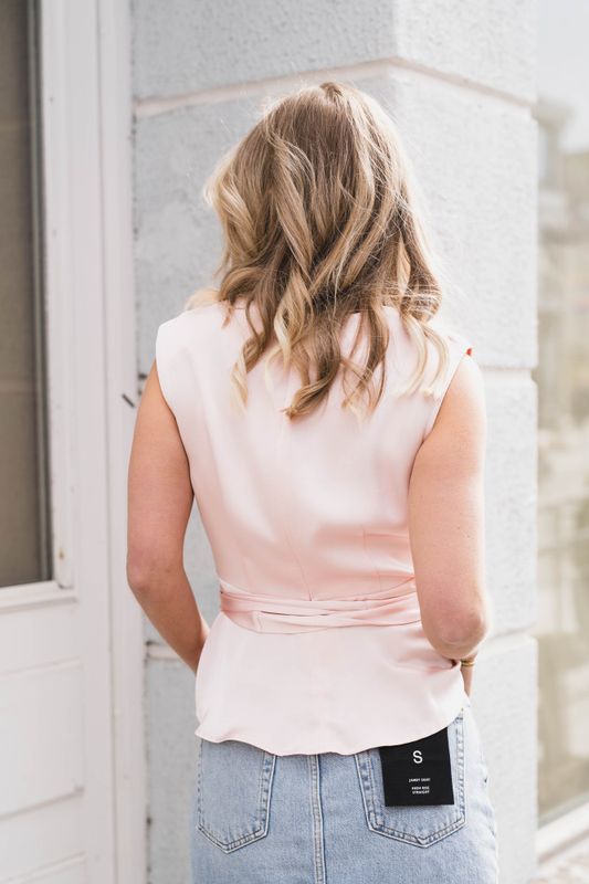 Risetta Heavy Sateen Top Light Pink 