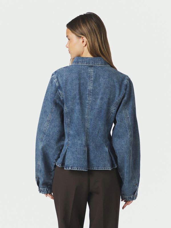 Rivora Denim Peplum Jacket Blue 