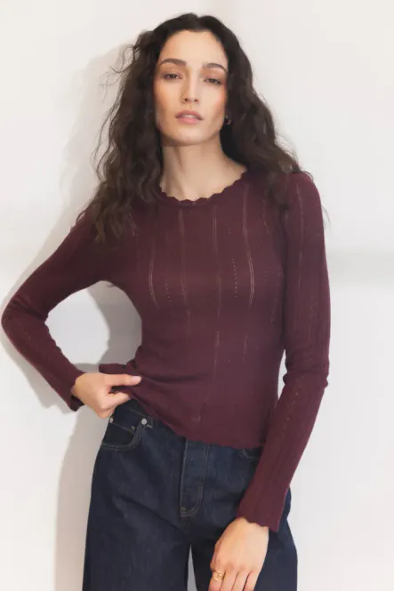 Hovedbilde Safir Knit Top Deep Plum 