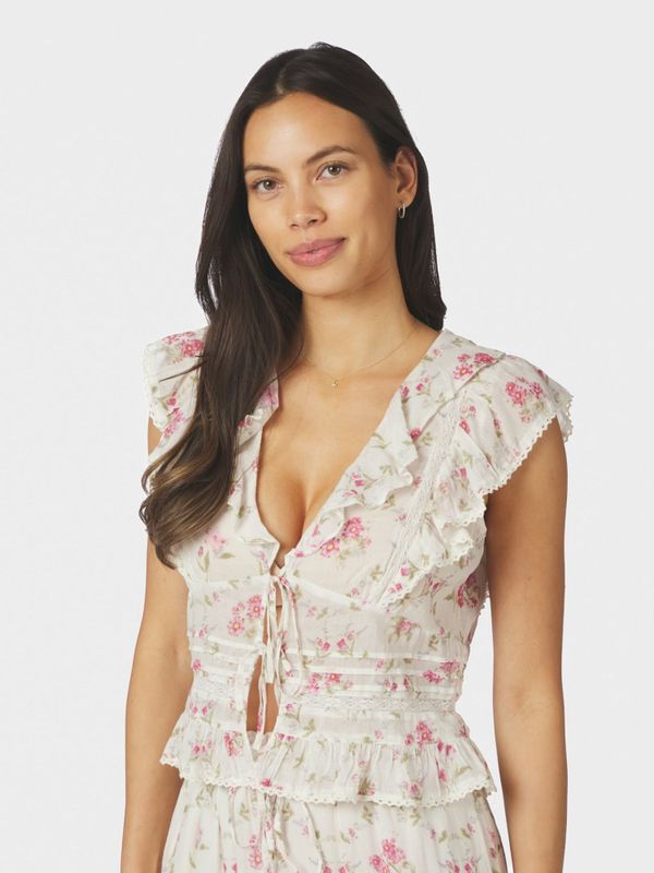 Netali Spring Flower Top Offwhite 