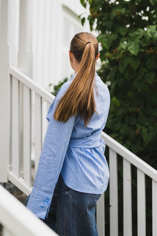 Helisa Stripe Shirt Light Blue 