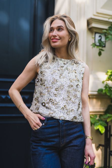 Hovedbilde Magnolia SL Top EMB Silver/T Coco