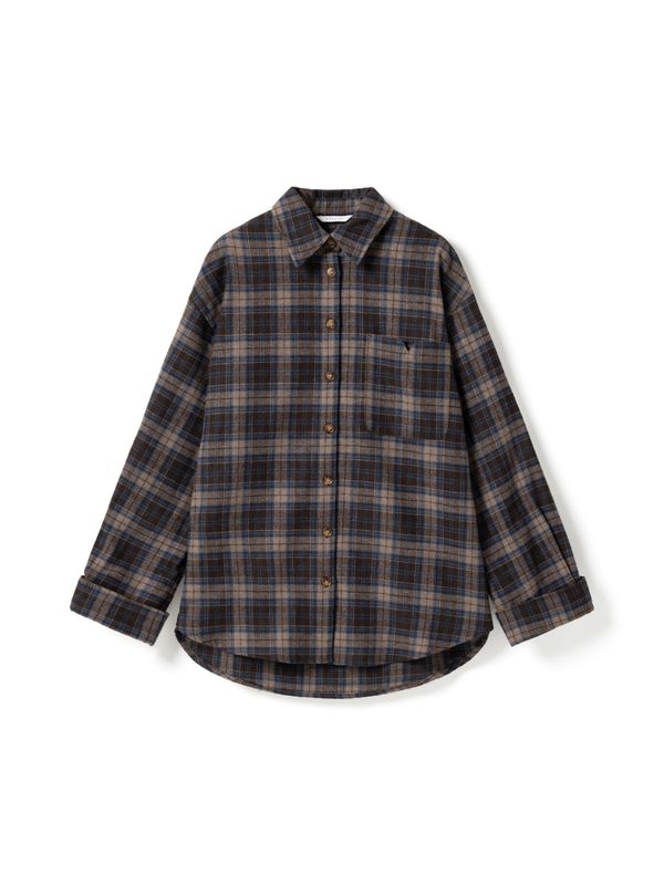 Marlon Shirt Brown Blue Check 