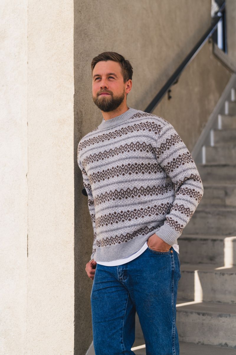 Esben Isle Knit Grey Melange 