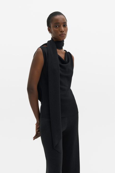 Hovedbilde Donia Cowl Neck Scarf Detailed Top Black 