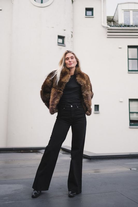 Posh Short Coat Dark Brown 