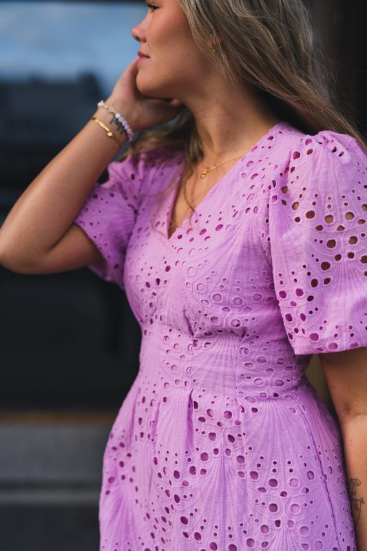 Naya Anglaise Pleat Dress Orchid 