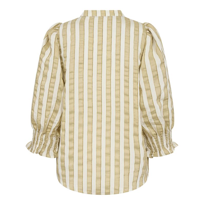 Saila Stripe SS V-Blouse Olive 