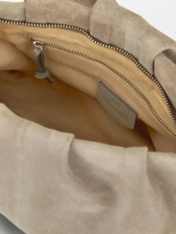 Suede Clutch Bag Porpoise Gray 